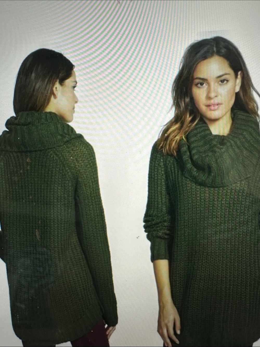 Dreamers Olive Cowl Neck Knit Sweater